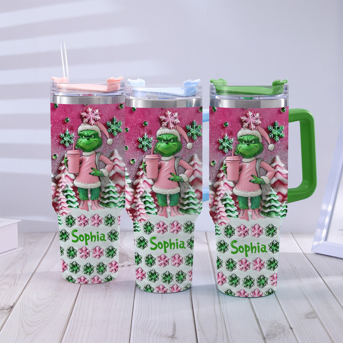 Merry Chrinchmas - Personalized Stole Christmas Tumbler With Handle
