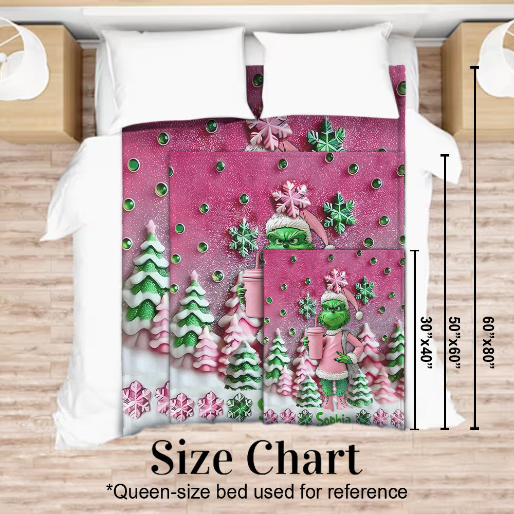 Merry Grinchmas - Personalized Stole Christmas Blanket