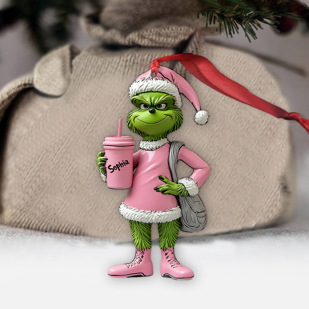 Grinchy Green Lady - Personalized Stole Christmas Ornament