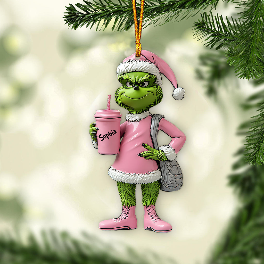 Grinchy Green Lady - Personalized Stole Christmas Ornament