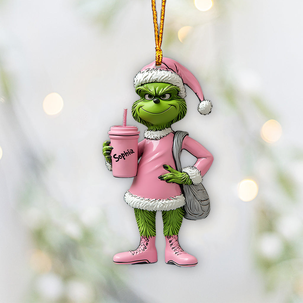 Grinchy Green Lady - Personalized Stole Christmas Ornament