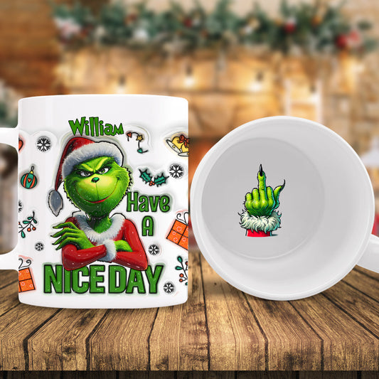 Passez une bonne journée - Mug personnalisé avec message caché « Étole de Noël »