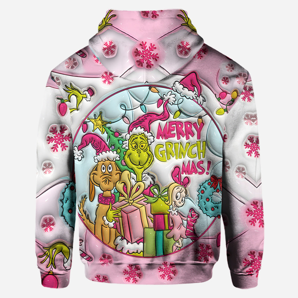 Pink Christmas - Personalized Stole Christmas Hoodie and Leggings