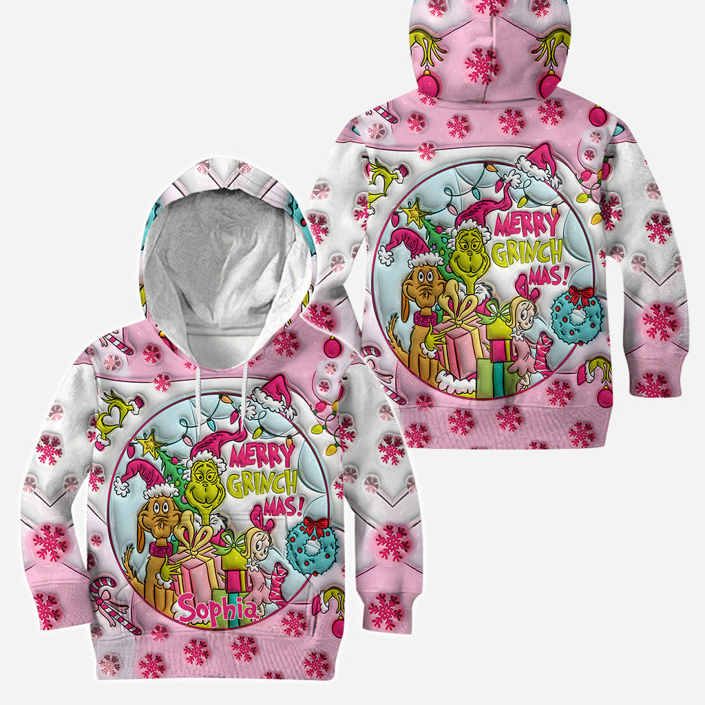 Pink Christmas - Personalized Stole Christmas Hoodie and Leggings