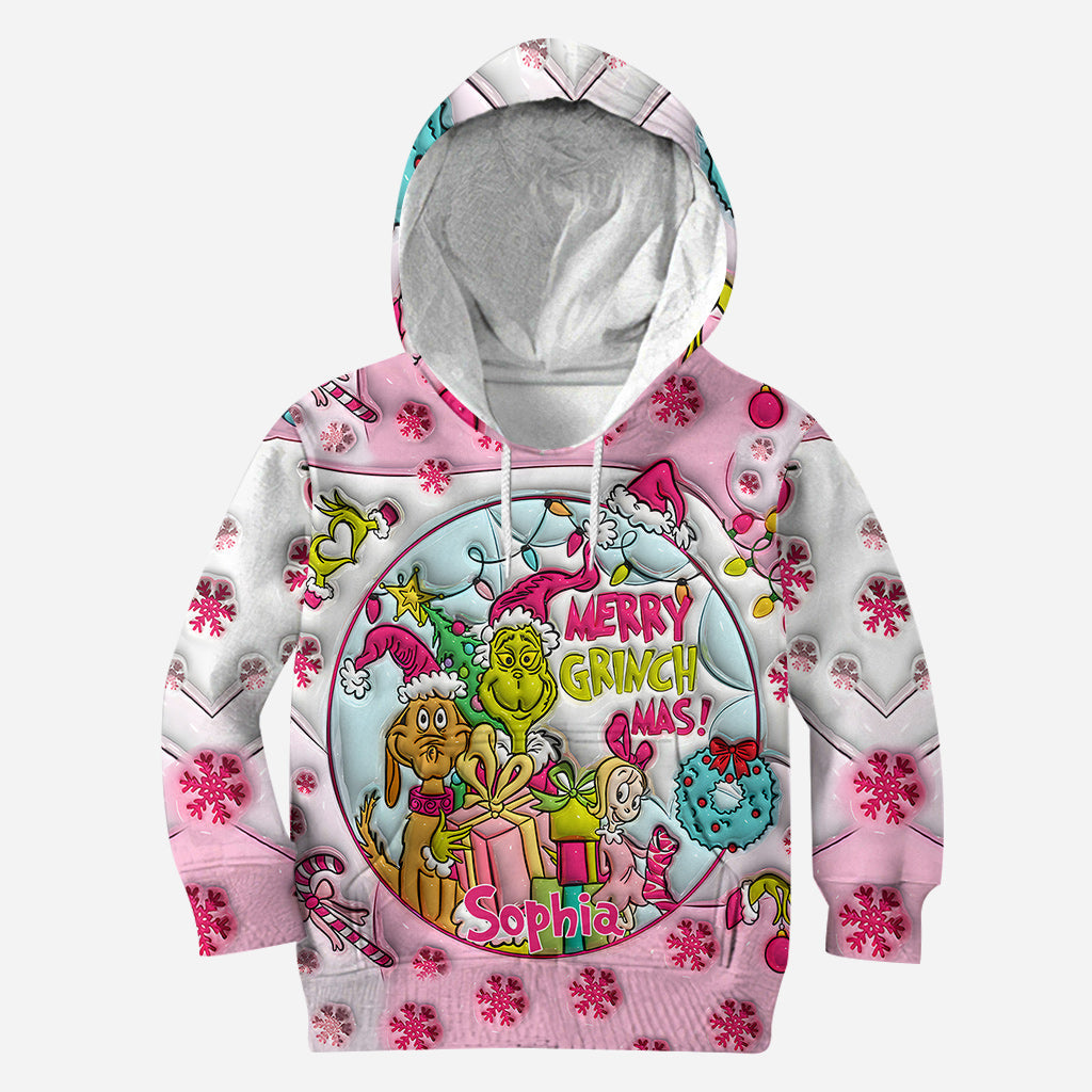 Pink Christmas - Personalized Stole Christmas Hoodie and Leggings