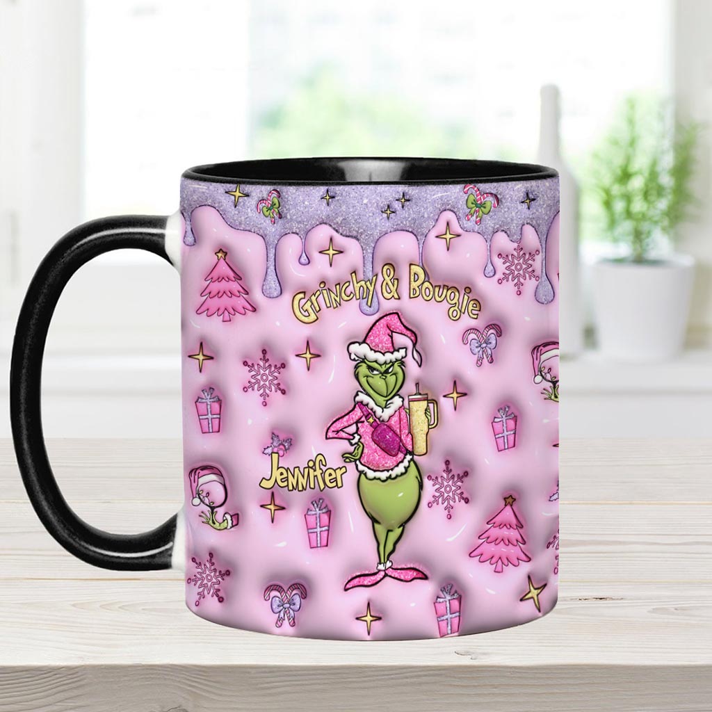 Grinchy & Bougie - Personalized Stole Christmas Accent Mug