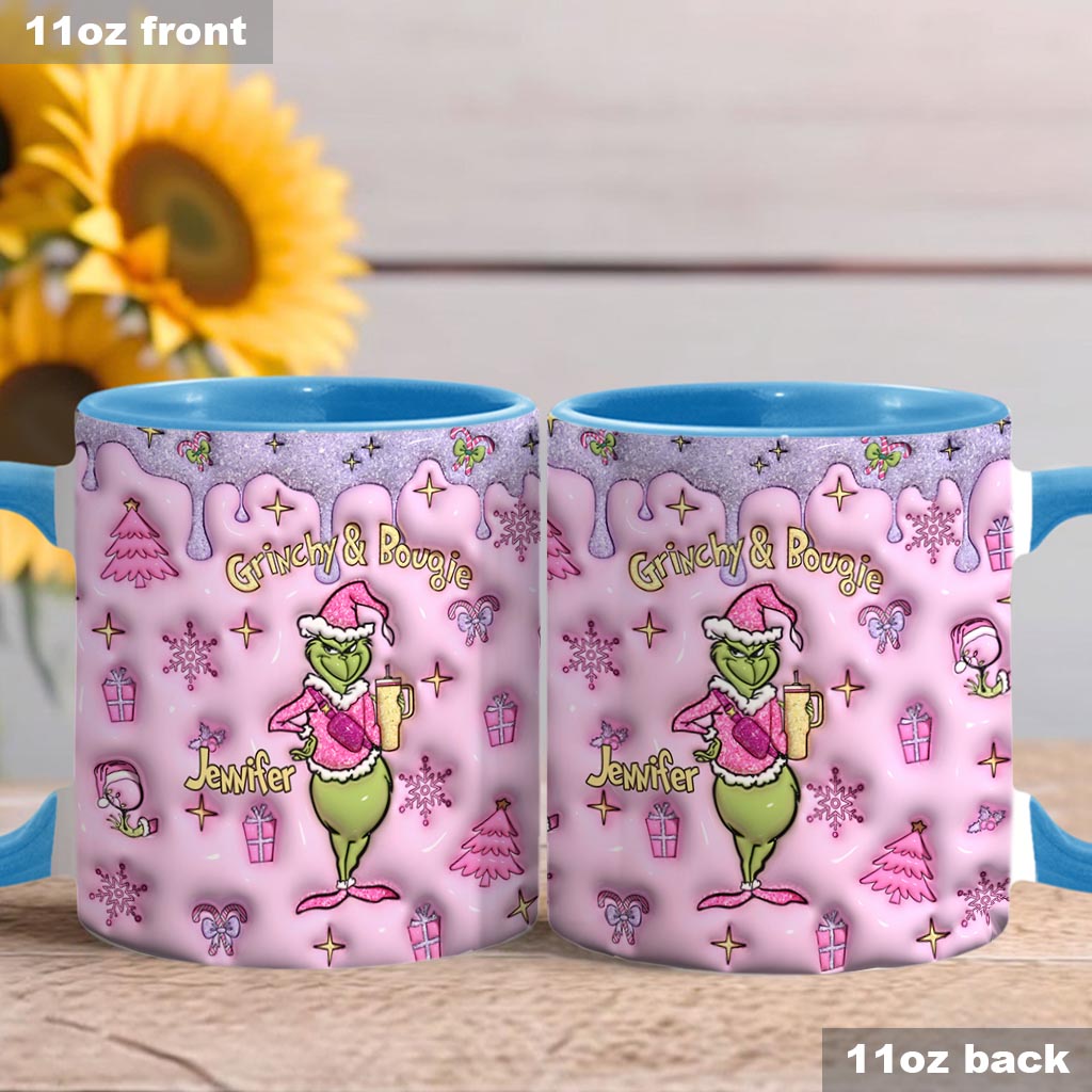 Grinchy & Bougie - Personalized Stole Christmas Accent Mug