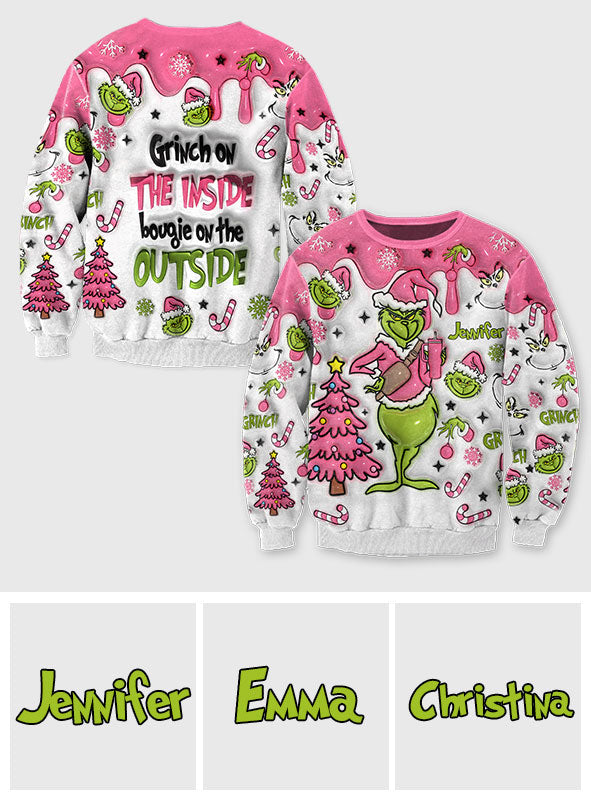 Grinch à l'intérieur - Étole de Noël personnalisée Pull moche