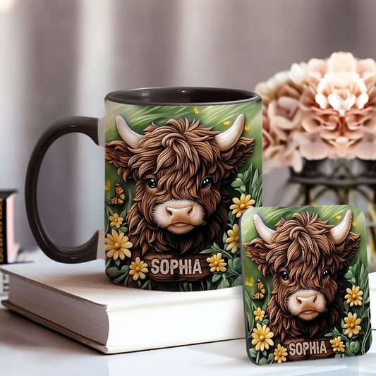 Mug personnalisé « Bébé vache des Highlands »