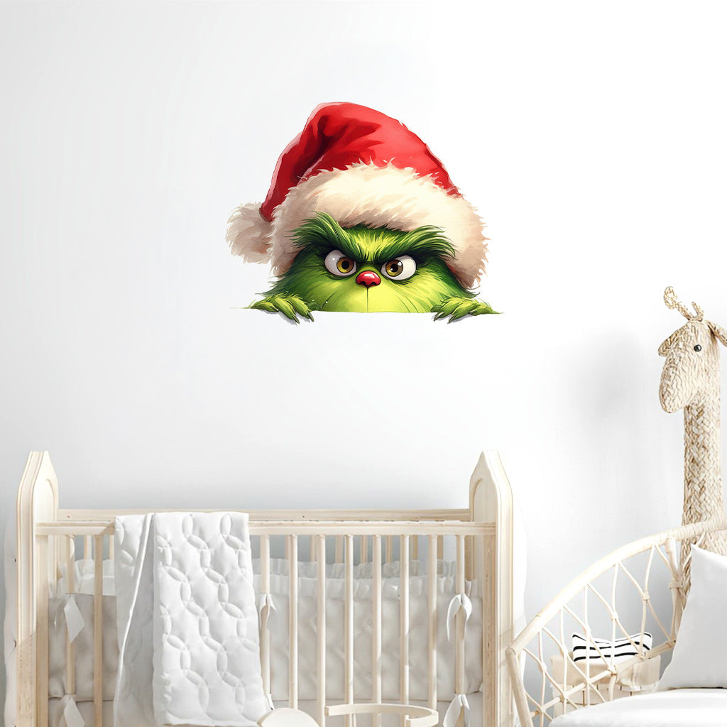 Green Peeking - Stole Christmas Wall Decal