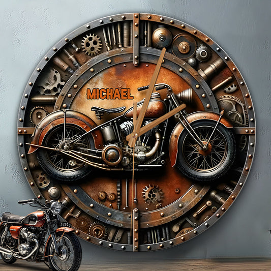 Horloge murale personnalisée pour motards « Heate To Ride »
