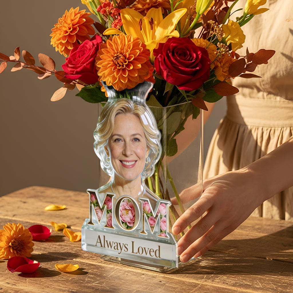 Mom Grandma Flower Blossom - Personalized African Woman With Curly Hair Acrylic Pot