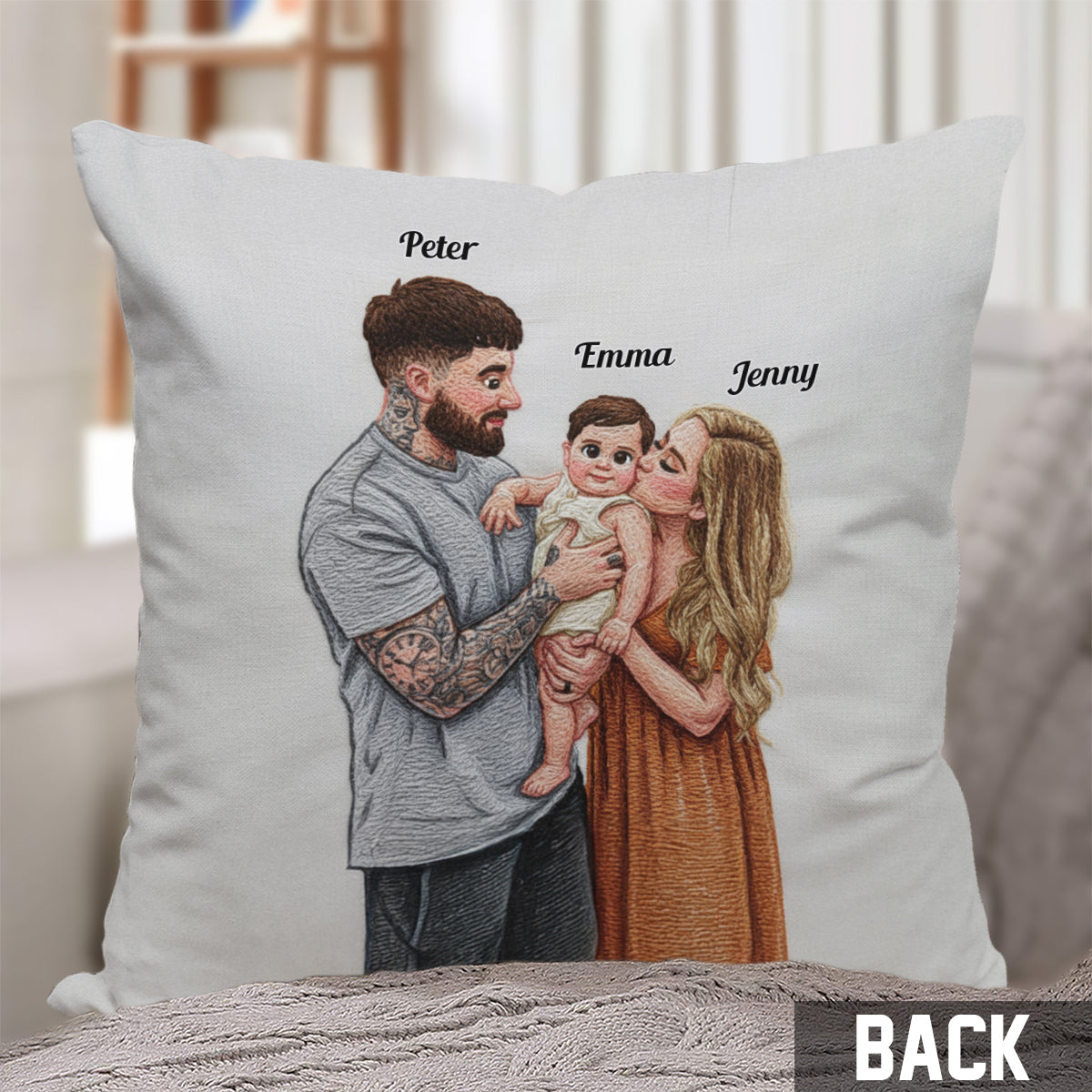 Upload African Family Photo - Personalized African Family Throw Pillow