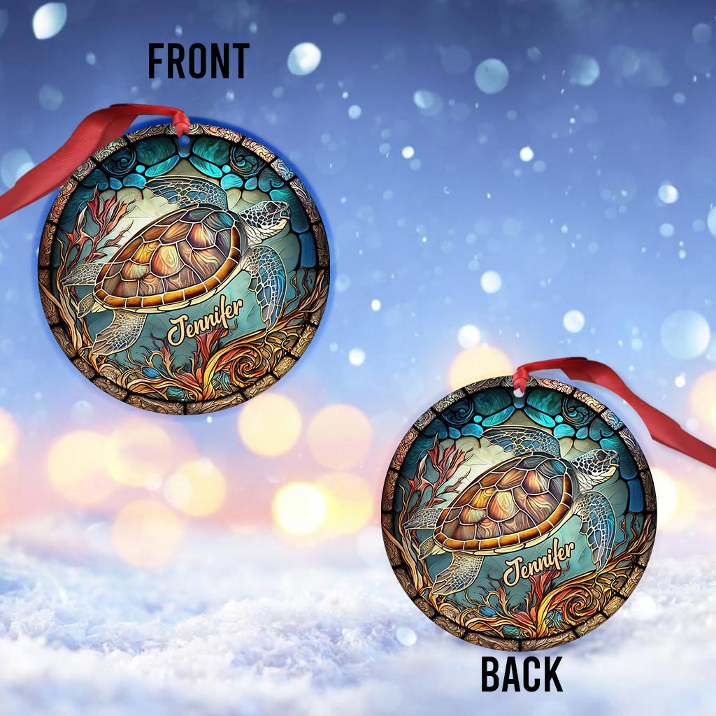 Love Turtles - Personalized Turtle Ornament