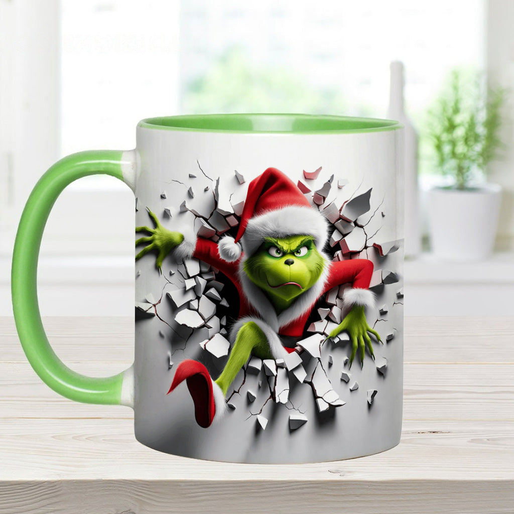 Grincheux à l'intérieur - Mug personnalisé avec étole de Noël