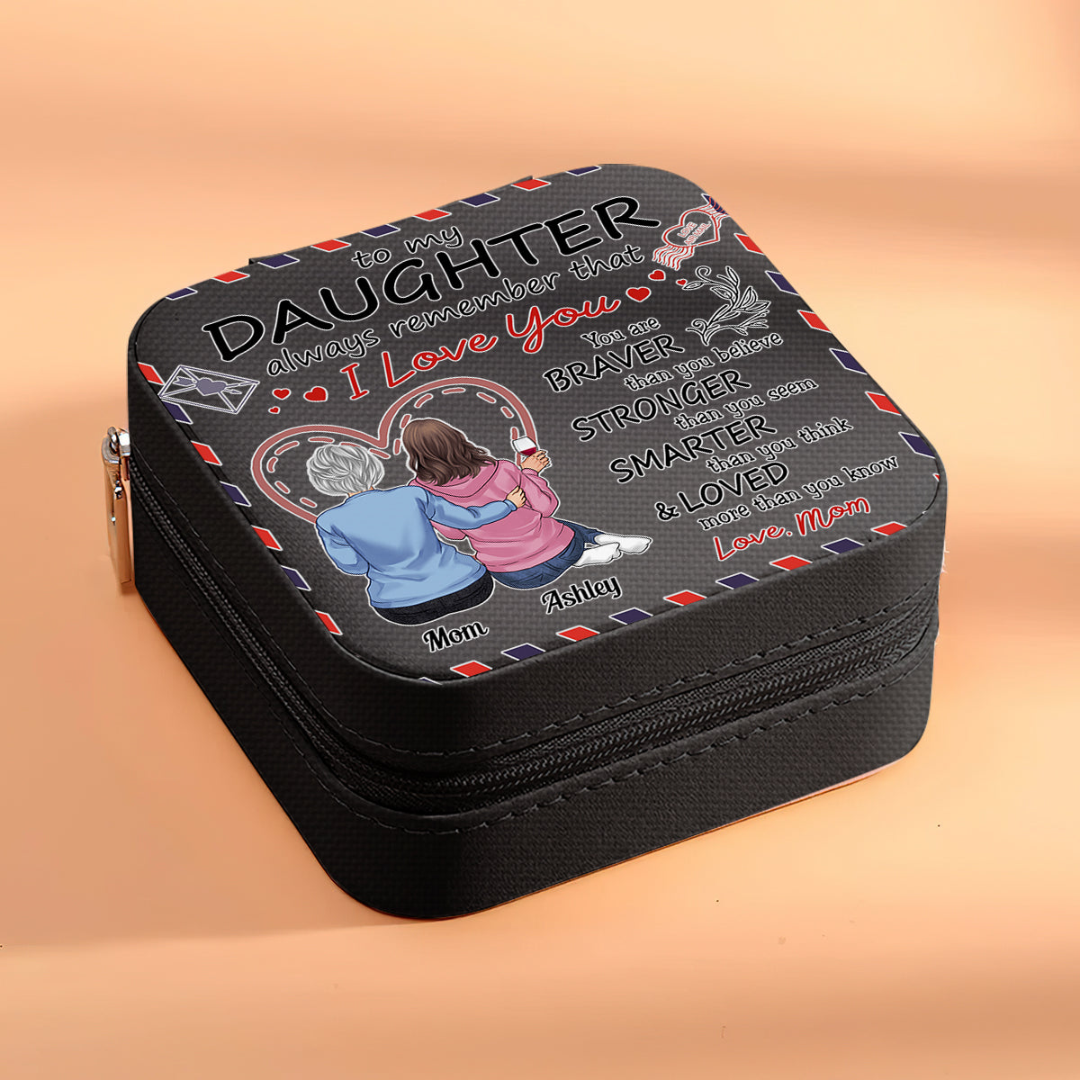 À ma fille - Coffret à bijoux personnalisé pour maman