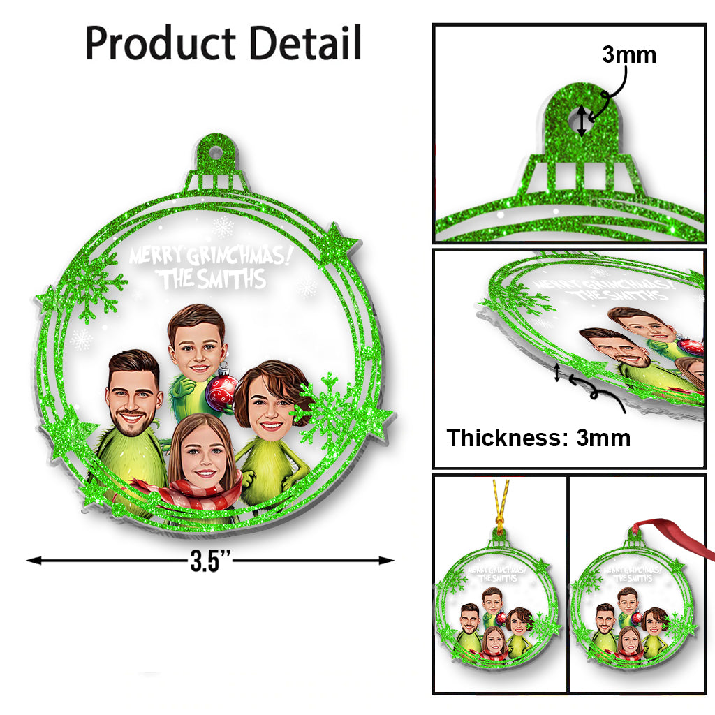 Merry Grinchmas - Personalized Stole Christmas One-sided Ornament