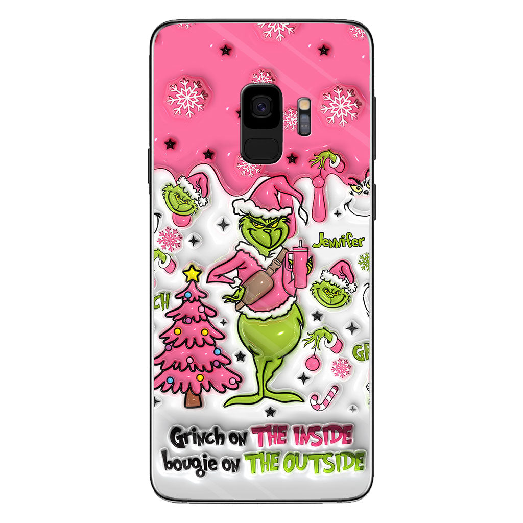 Le Grinch à l'intérieur - Coque de téléphone personnalisée avec étole de Noël