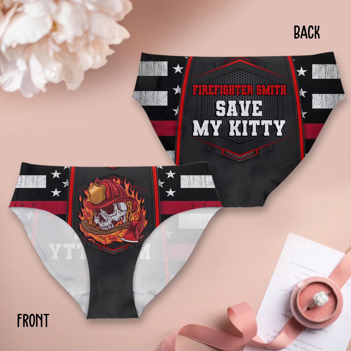 Pompier Sauve mon Chat - Culottes personnalisées pour femmes pompières