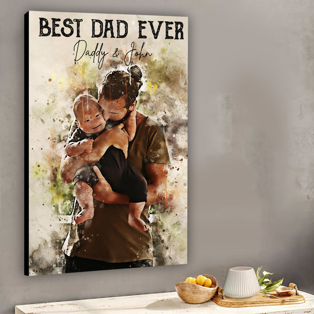 Meilleur papa du monde - Toile et affiche personnalisées pour papa