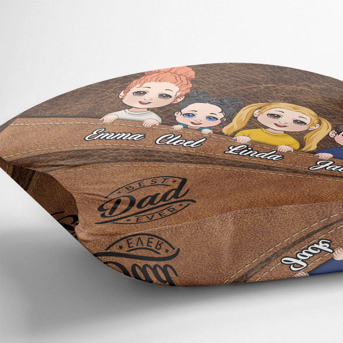 Meilleur papa/grand-mère/grand-père/maman du monde - Coussin décoratif personnalisé pour père