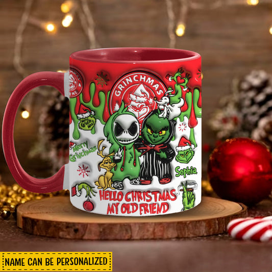 Bonjour Noël mon vieil ami - Mug décoratif de Noël personnalisé avec étole