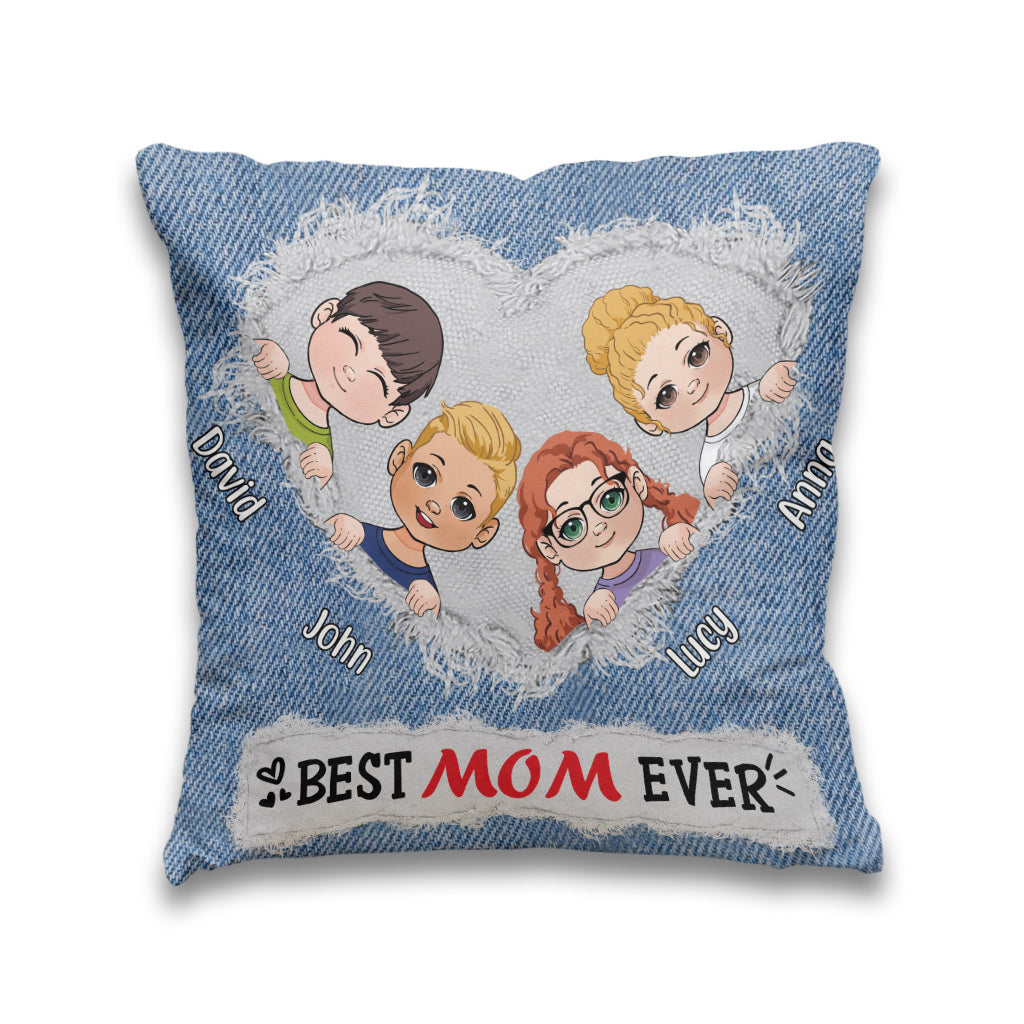 Meilleure maman du monde - Coussin décoratif personnalisé pour maman