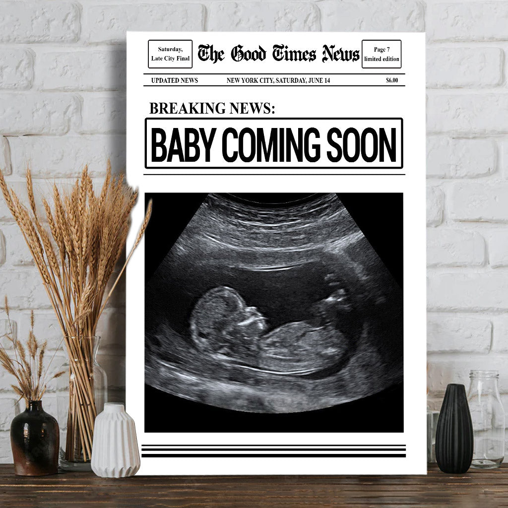 Bébé arrive bientôt - Toile et affiche personnalisées pour maman
