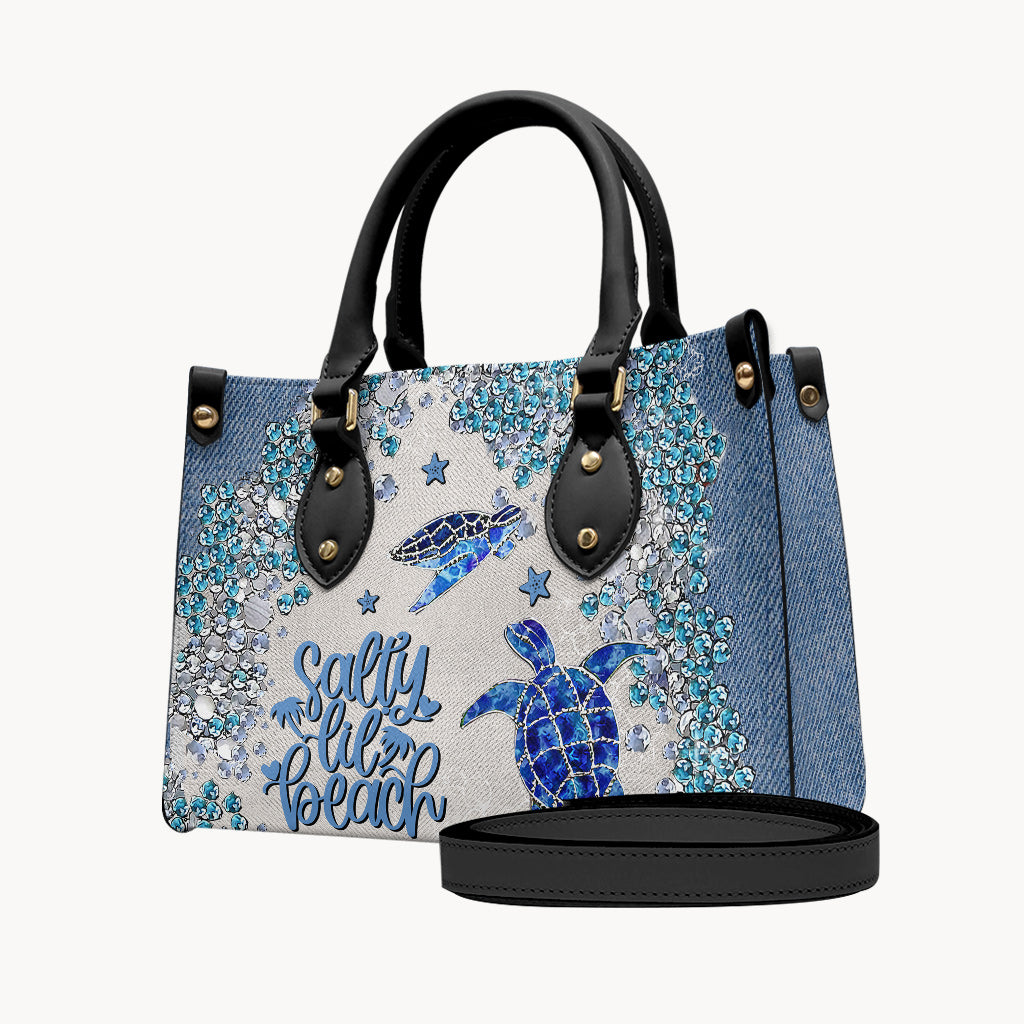 Sac à main en cuir de tortue personnalisé Turtle Bling -