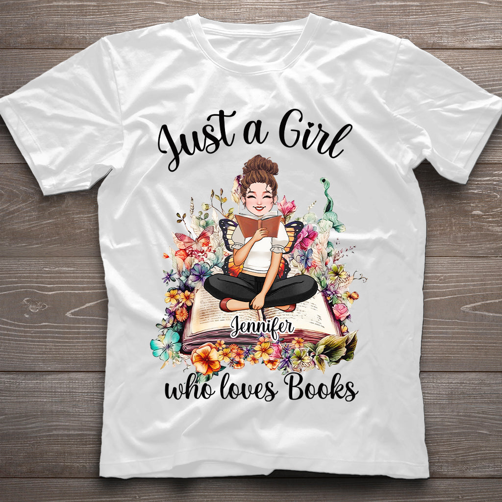 Juste une fille qui aime les livres - T-shirt et sweat à capuche personnalisés sur le thème des livres