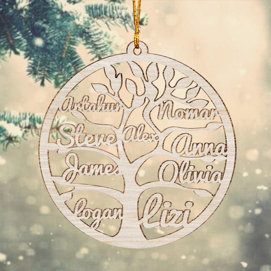 Arbre généalogique avec nom personnalisé - Ornement familial personnalisé