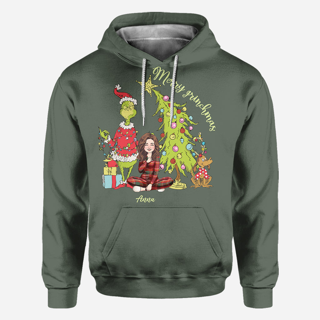 Joyeux Noël Green Mischief - T-shirt personnalisé « Étole de Noël »