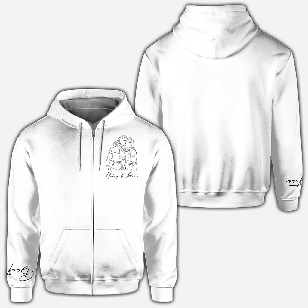 T-shirt personnalisé « Meilleures amies » avec motif au trait