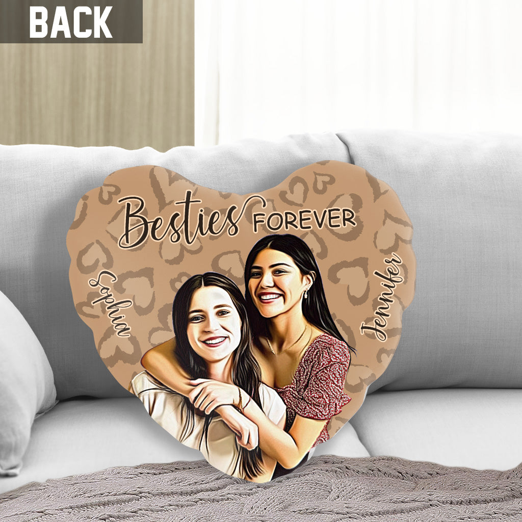 Besties Forever - Personalized Bestie Shaped Pillow