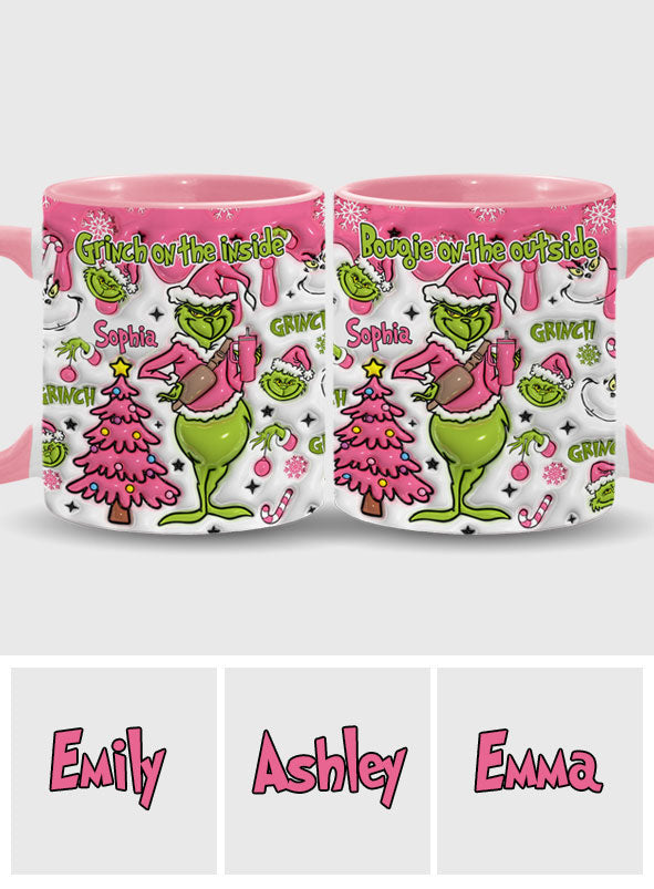 Grincheux à l'intérieur - Mug personnalisé avec étole de Noël