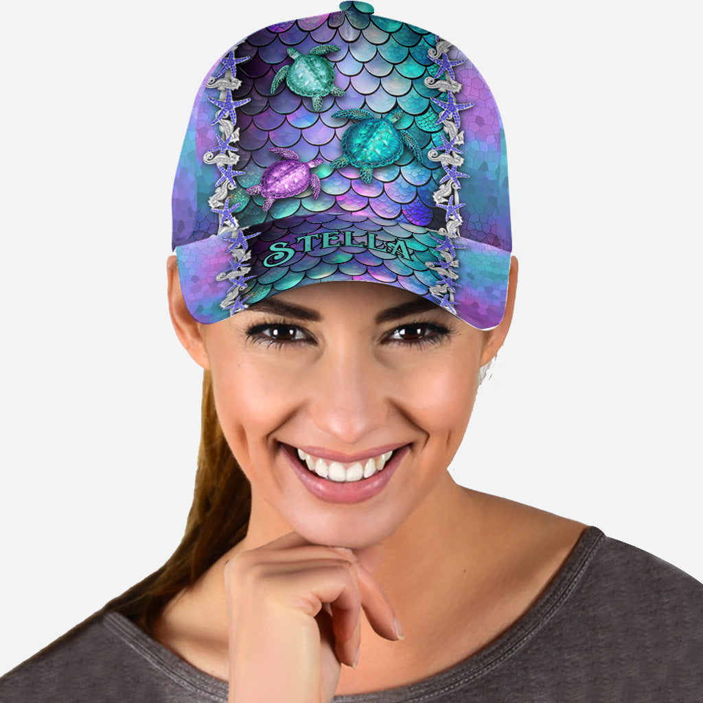 Légende de l'océan bleu - Casquette classique personnalisée Tortue