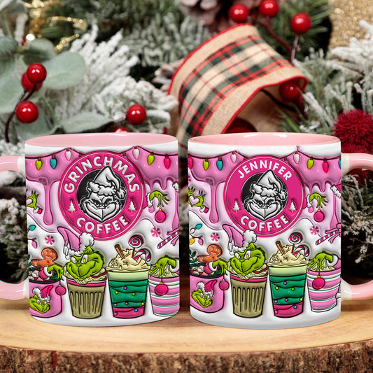 Mug Grinchmas Coffee - Mug personnalisé avec étole de Noël
