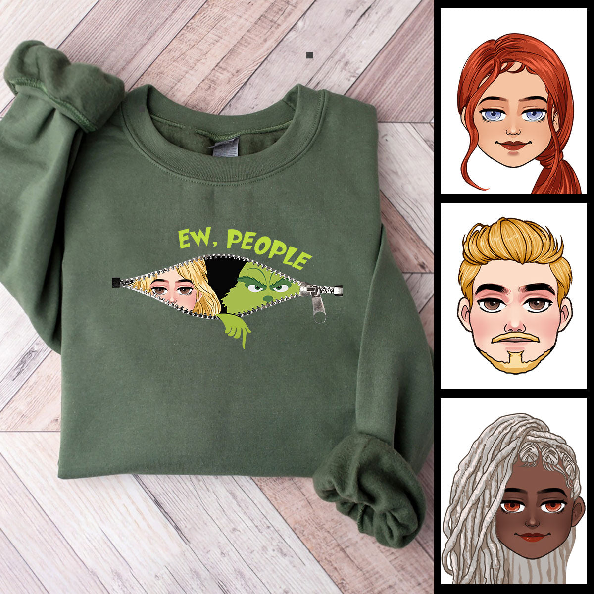 Ew People Green Mischief - Personalized Stole Christmas All Over Shirt