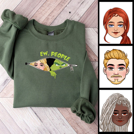 Ew People Green Mischief - Personalized Stole Christmas All Over Shirt