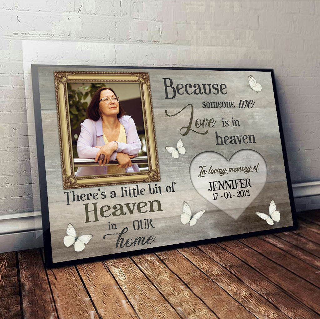 Parce que quelqu'un que nous aimons est au ciel - Toile et affiche commémoratives personnalisées