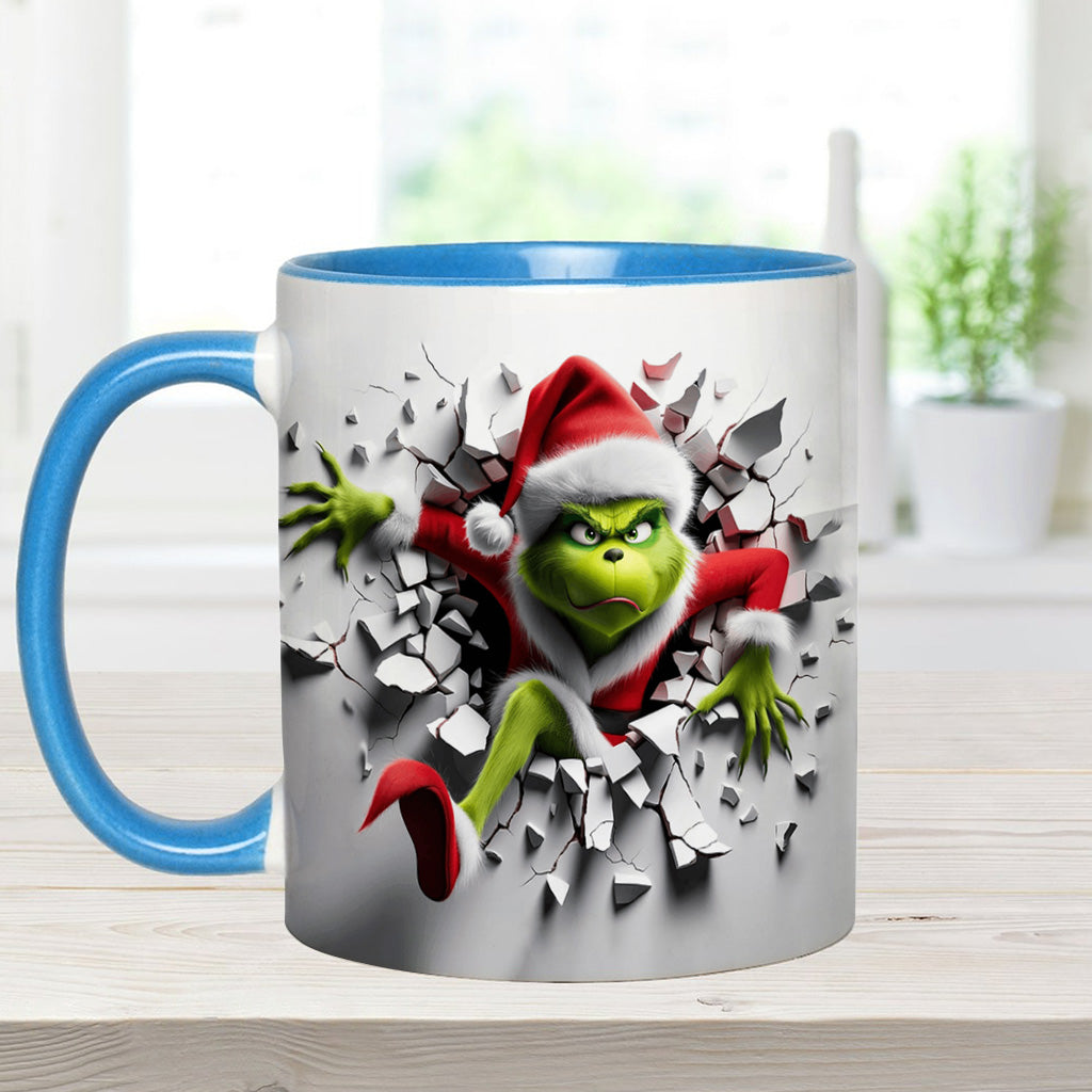 Grincheux à l'intérieur - Mug personnalisé avec étole de Noël