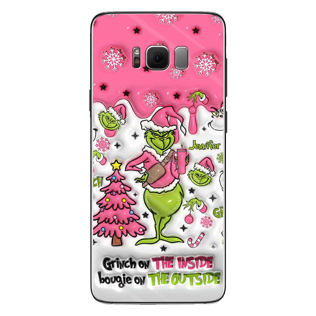 Le Grinch à l'intérieur - Coque de téléphone personnalisée avec étole de Noël