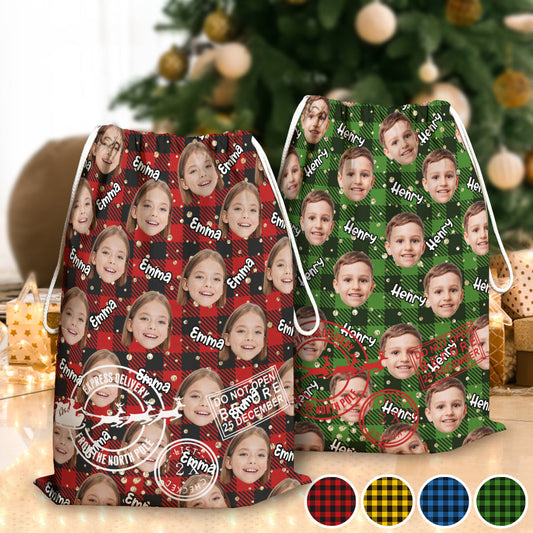 Livraison spéciale Noël Cute Faces - Sac fourre-tout de Noël personnalisé pour grand-mère