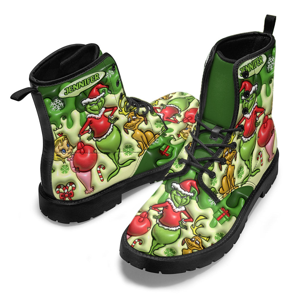 Joyeux Noël - Étole personnalisée Bottes de Noël en cuir
