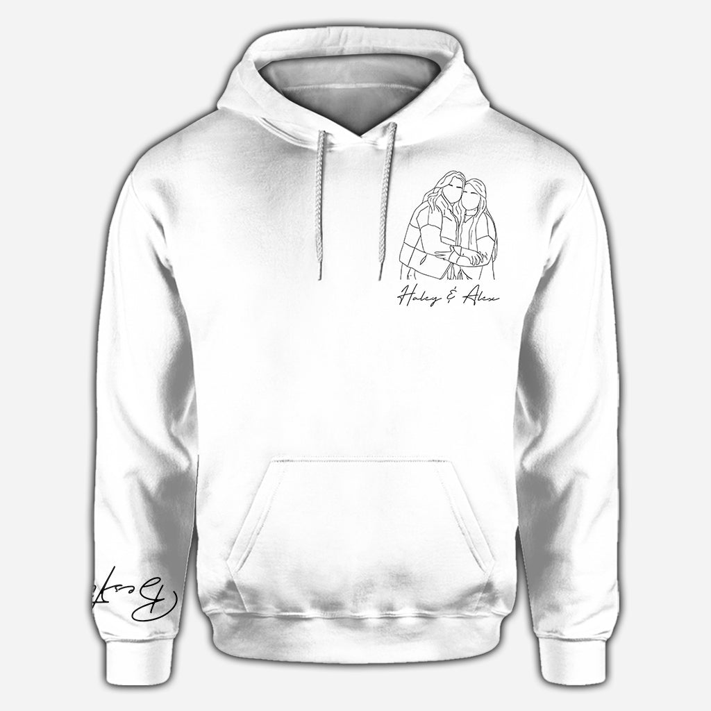 T-shirt personnalisé « Meilleures amies » avec motif au trait