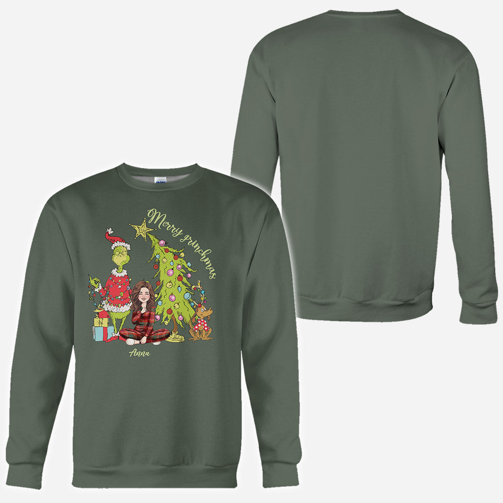 Joyeux Noël Green Mischief - T-shirt personnalisé « Étole de Noël »