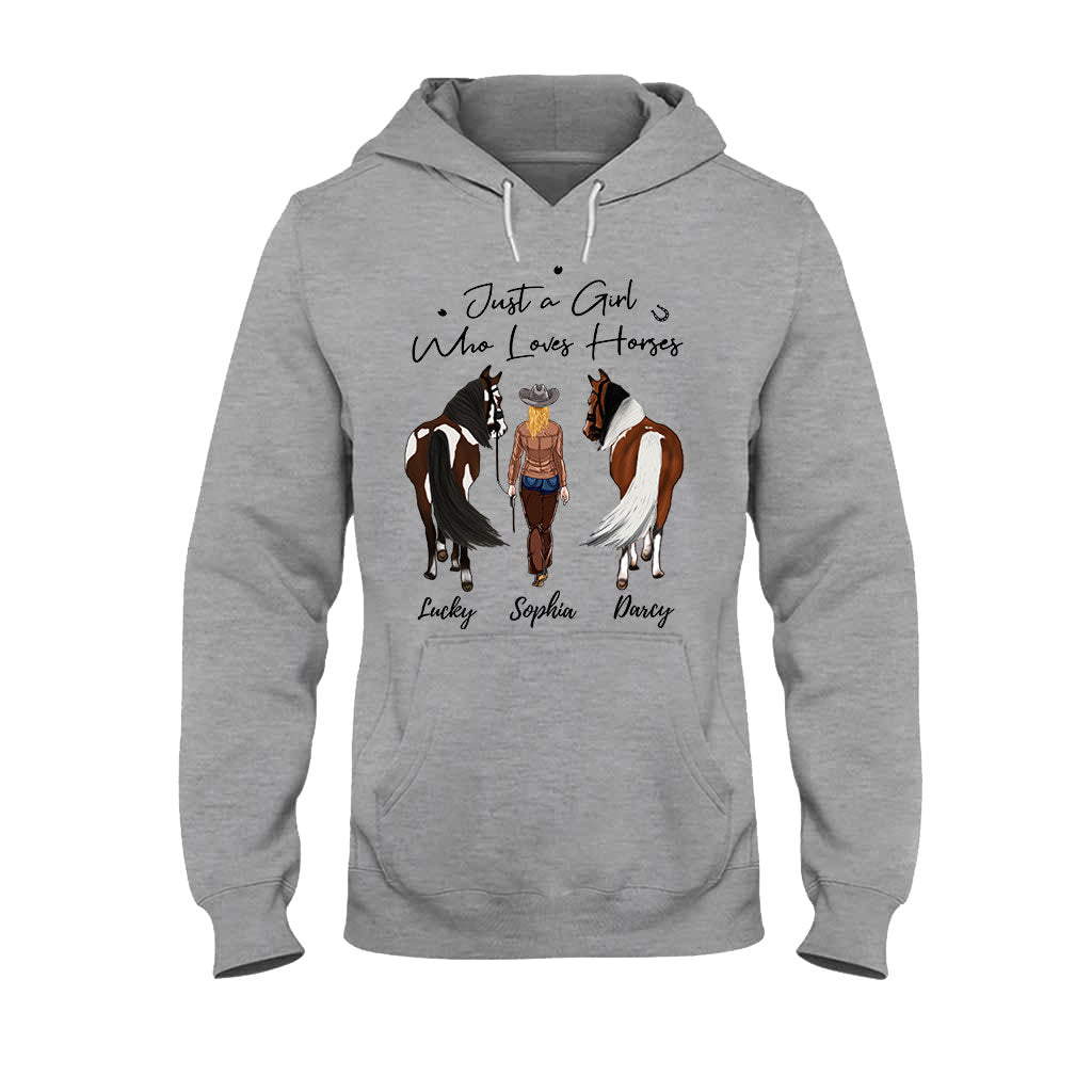 Juste une fille qui aime les chevaux - T-shirt et sweat à capuche personnalisés avec motif cheval