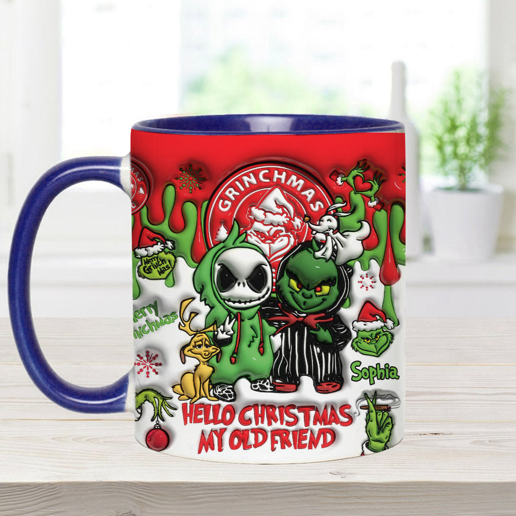 Bonjour Noël mon vieil ami - Mug décoratif de Noël personnalisé avec étole