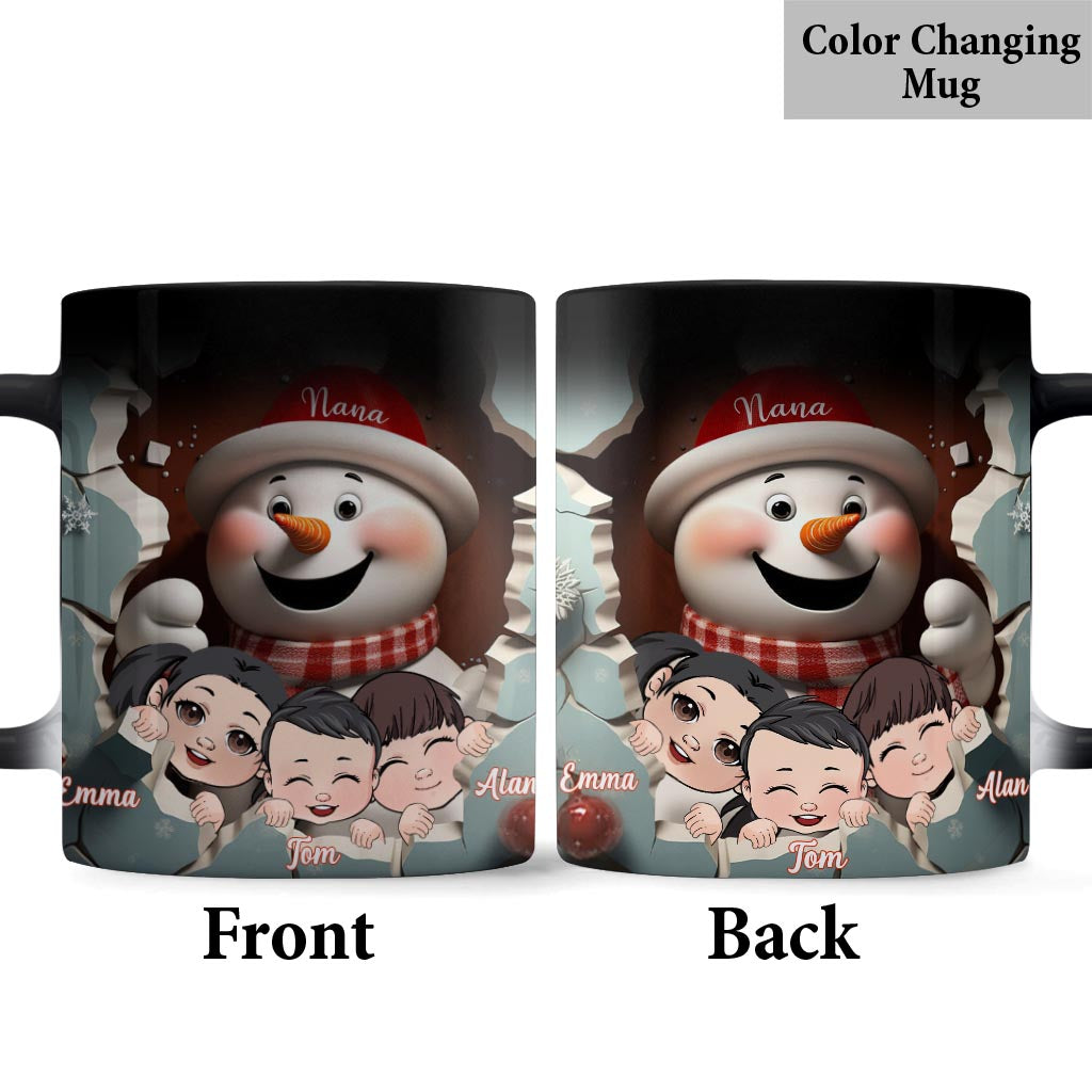 Grand-mère/Mamie/Mimi/Gigi... - Mug personnalisé Bonhomme de neige