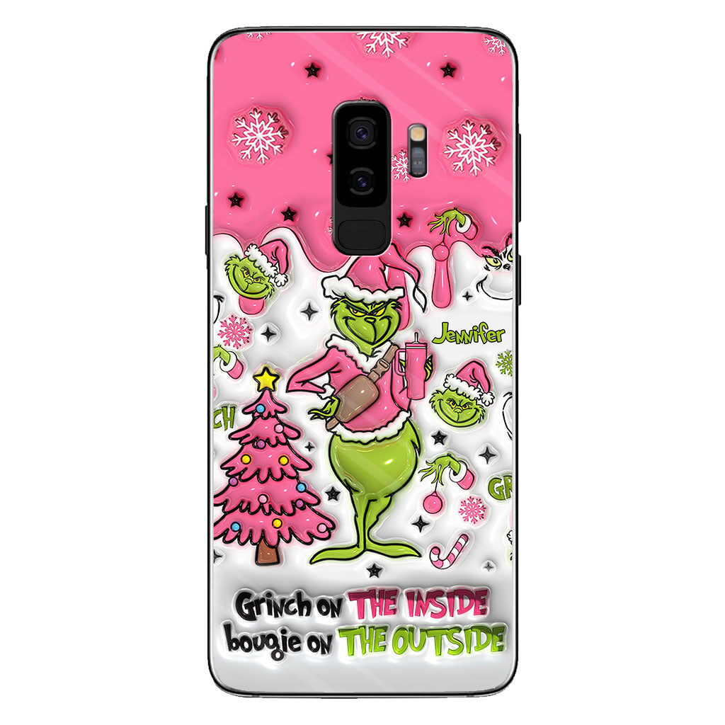 Le Grinch à l'intérieur - Coque de téléphone personnalisée avec étole de Noël